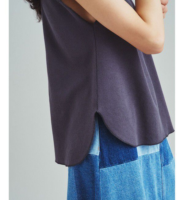  「ロゴ刺繍ハニカムノースリーブ」|Tシャツ・カットソー|