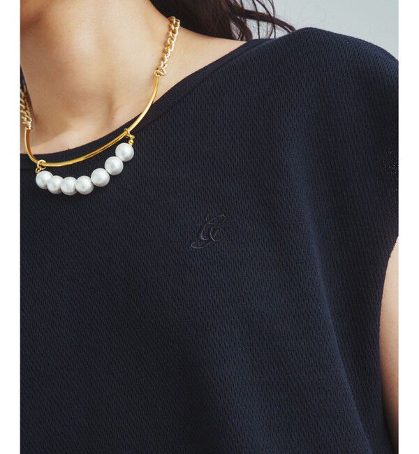  「ロゴ刺繍ハニカムノースリーブ」|Tシャツ・カットソー|