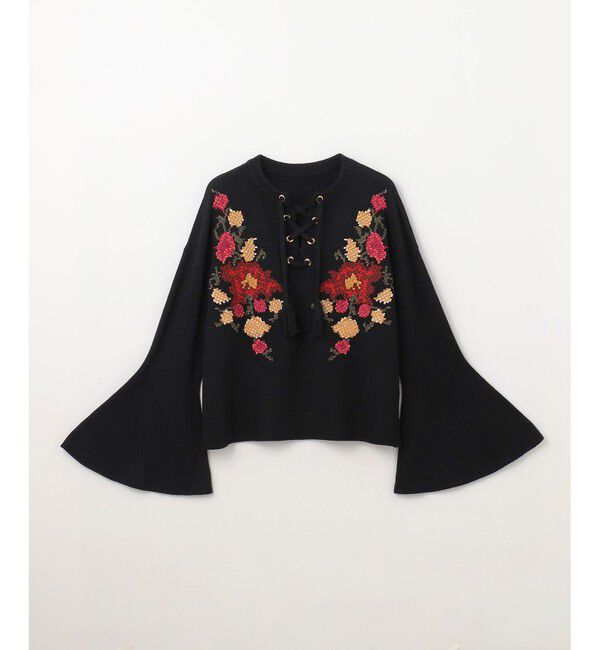 GRACE CONTINENTAL「フラワーフレアニットトップ」|ニット・セーター|