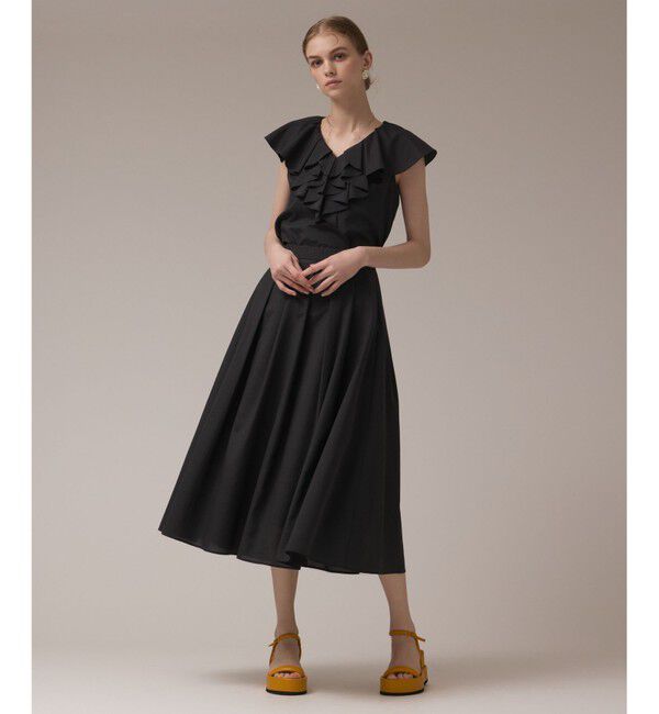 GRACE CONTINENTAL「フレアタックスカート」|スカート|ブラック