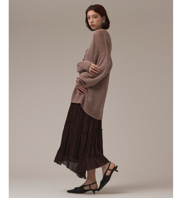 GRACE CONTINENTAL「ワッシャープリーツスカート」|スカート|ﾀﾞｰｸﾌﾞ