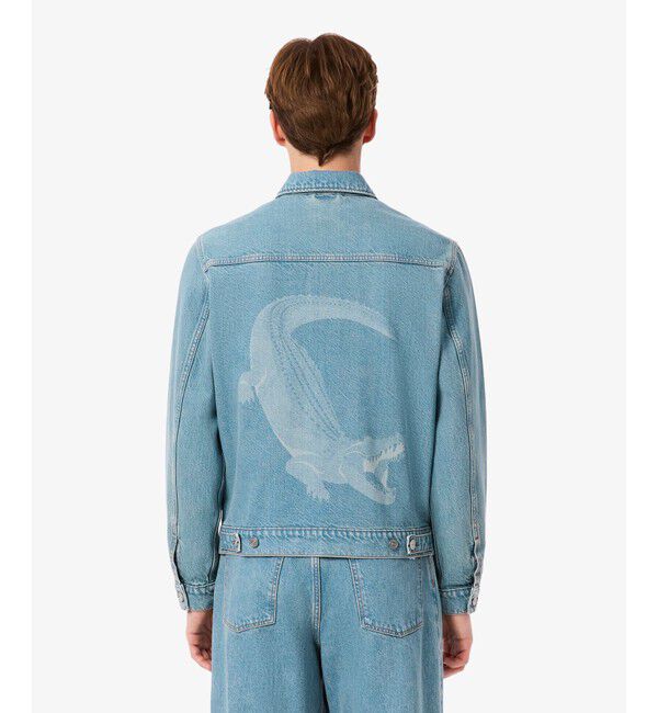 LACOSTE「バックワニロゴデニムジャケット」|デニムジャケット|ブルー