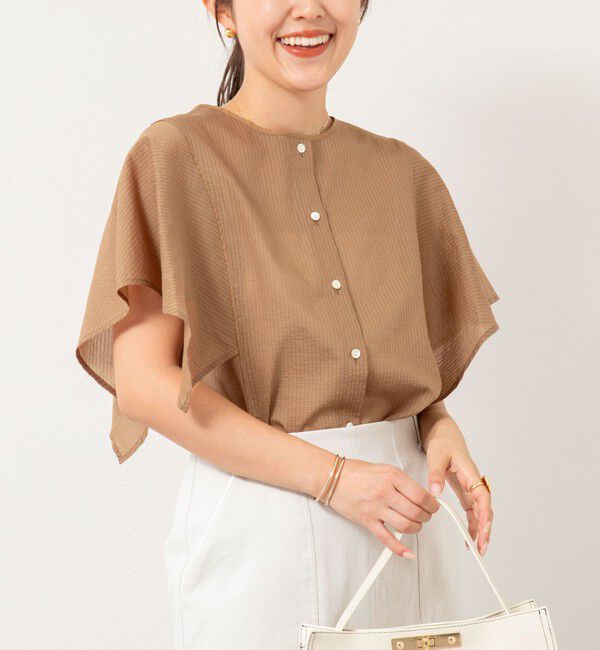 NOLLEY'S「袖フリル2WAYブラウス」|シャツ・ブラウス|キャメル