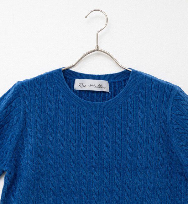 Rie Miller「《手洗い可能》《アンサンブル対応》モールヤーンミニケーブルプルオーバーニット」|ニット・セーター|