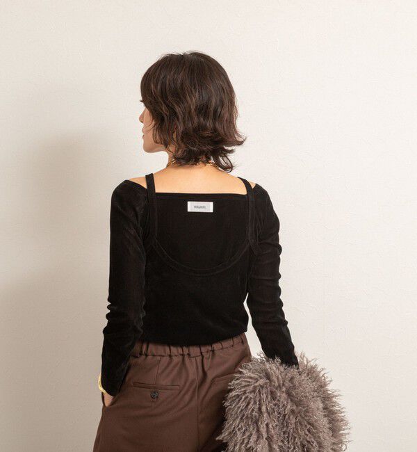 MAQWEL「【MAQWEL/マクウェル】ウォッシャブルベロアレイヤードトップス」|Tシャツ・カットソー|