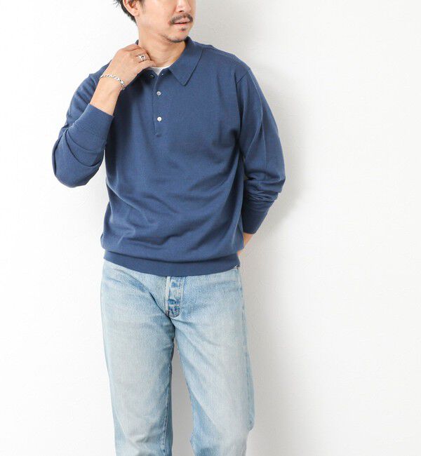 NOLLEY'S goodman「14G成型 ウォッシャブル NSN長袖ポロニット 25AW」|ニット・セーター|