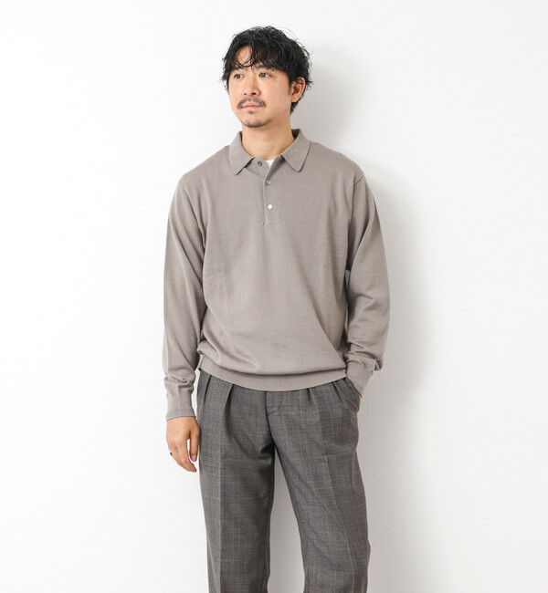 NOLLEY'S goodman「14G成型 ウォッシャブル NSN長袖ポロニット 25AW」|ニット・セーター|