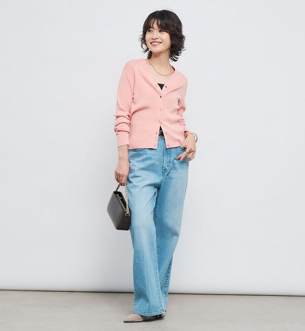 NOLLEY'S「《手洗い可能》リブ斜め柄Vネックカーディガン」|カーディガン|