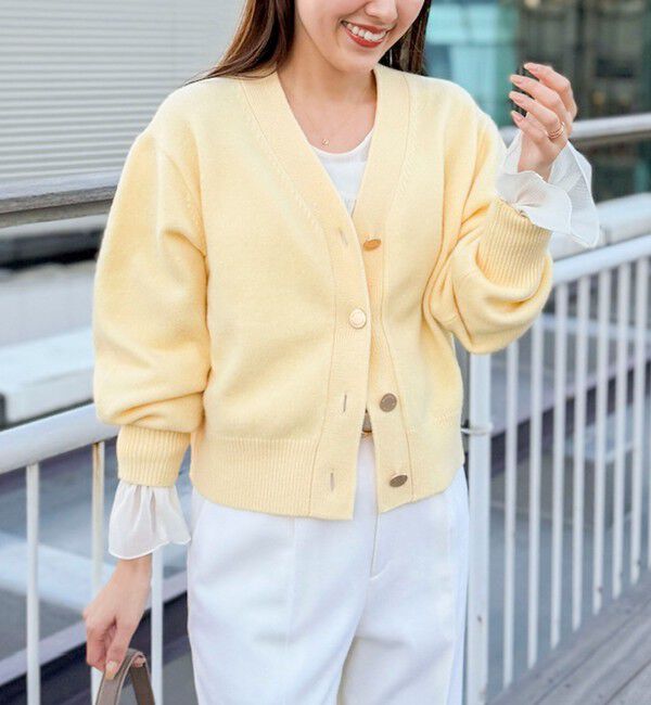 NOLLEY'S「5GノアリスVネックカーディガン」|カーディガン|イエロー