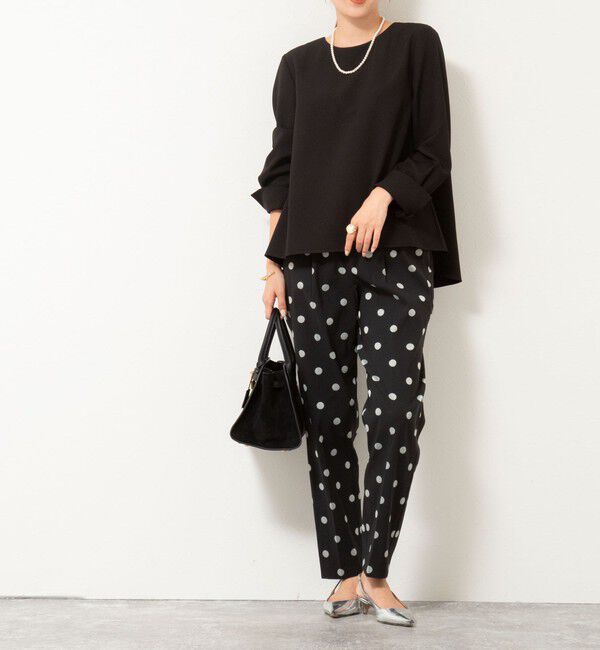 NOLLEY'S「《セットアップ対応》ウォッシャブルストレッチギャババックフレアブラウス」|シャツ・ブラウス|