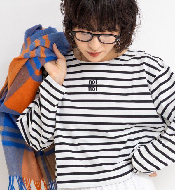 NOLLEY'S「nolnol ウォッシャブルMVSシルケットボーダーショートT」|Tシャツ・カットソー|ホワイト系その他3