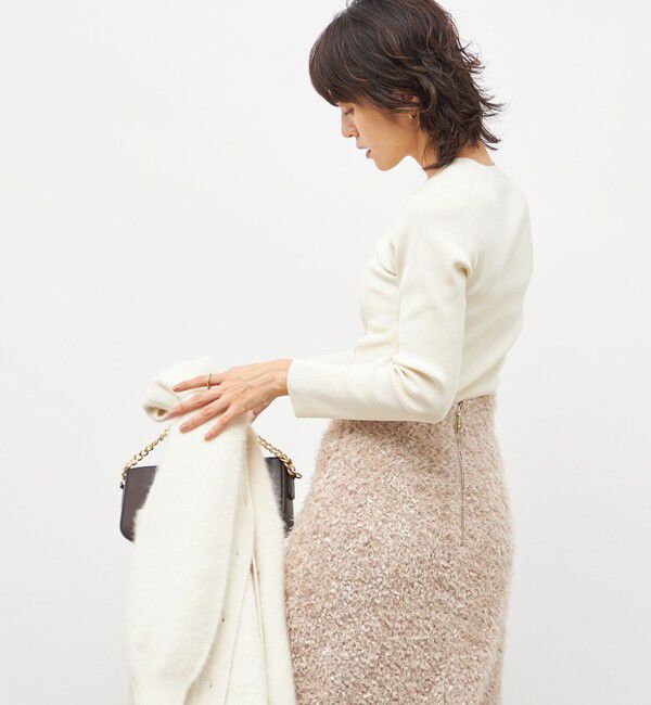 NOLLEY'S sophi「《アンサンブル対応》《手洗い可能》カシミヤ混リブUネックプルオーバー」|ニット・セーター|