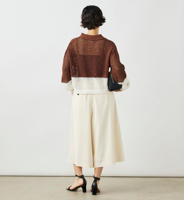 NOLLEY'S「《手洗い可能》テープメッシュ編ポロプルオーバー」|ニット・セーター|