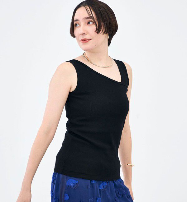 NOLLEY'S「ウォッシャブルプレミアムテレコアシメ2WAYタンク」|タンクトップ|