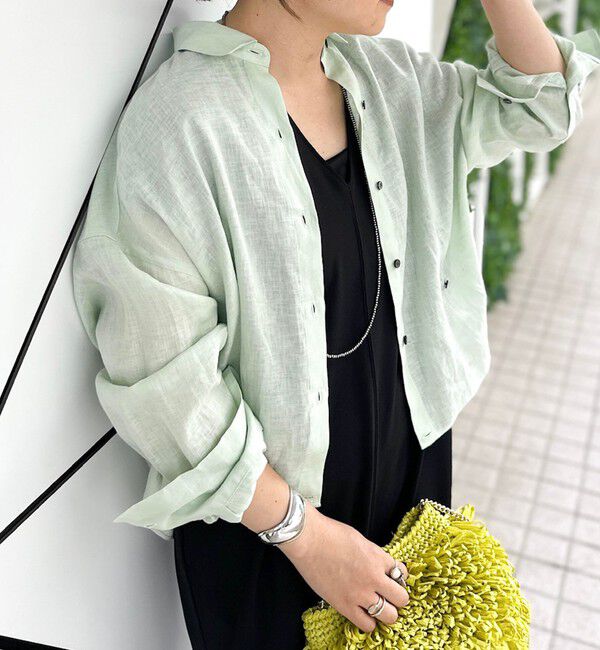 NOLLEY'S「MY STANDARD マルチWAYリネンショートシャツ」|シャツ・ブラウス|ミントグリーン