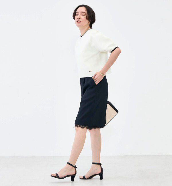 NOLLEY'S「《手洗い可能》ホールガーメントパフスリーブニットＴ」|ニット・セーター|