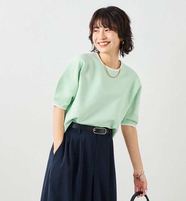 NOLLEY'S「《手洗い可能》ホールガーメントパフスリーブニットＴ」|ニット・セーター|