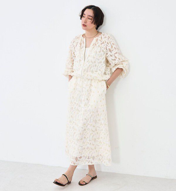 NOLLEY'S「《セットアップ対応》【KIRYU】ウォッシャブルラメジャガードスカート」|フレア|