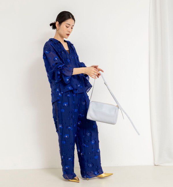 NOLLEY'S「《セットアップ対応》【KIRYU】MIXウォッシャブルフラワー柄ジャガードブラウス」|シャツ・ブラウス|