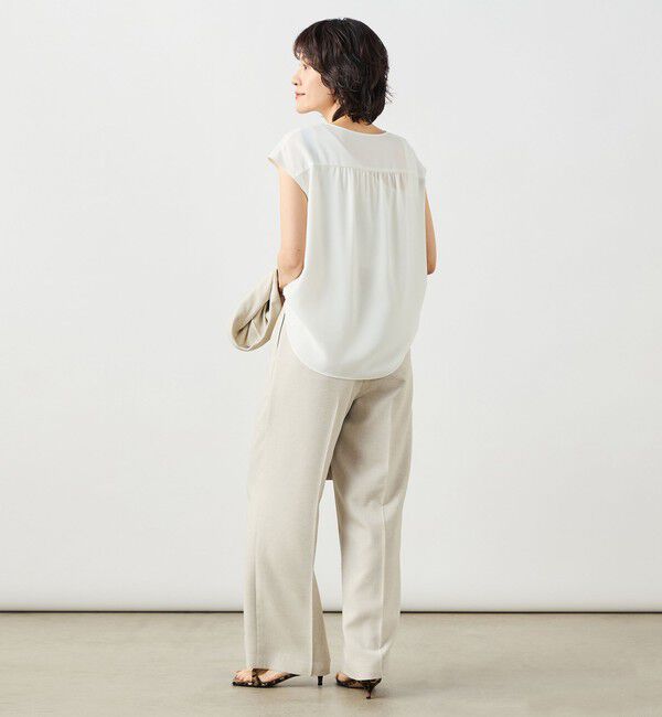 NOLLEY'S sophi「ウォッシャブルストレッチジョーゼットフロントラッフルブラウス」|シャツ・ブラウス|