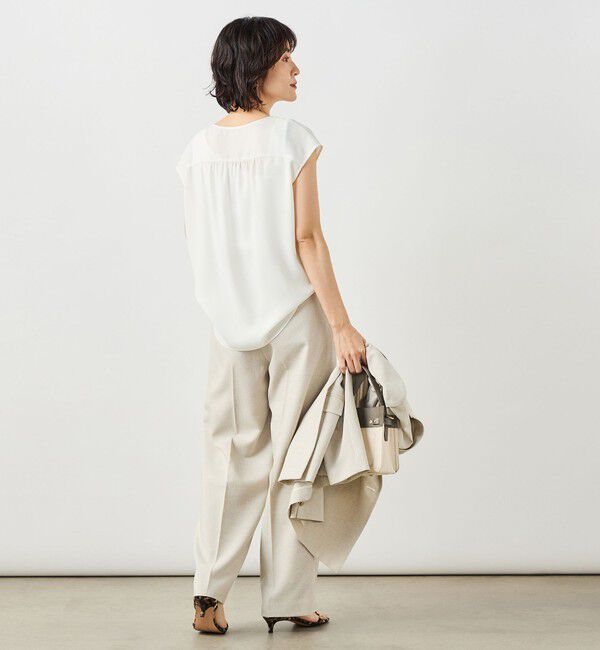 NOLLEY'S sophi「ウォッシャブルストレッチジョーゼットフロントラッフルブラウス」|シャツ・ブラウス|