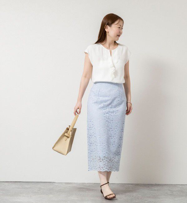 NOLLEY'S sophi「ウォッシャブルストレッチジョーゼットフロントラッフルブラウス」|シャツ・ブラウス|