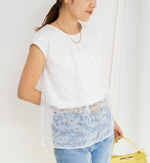 NOLLEY'S「ウォッシャブルレースレイヤードブラウス」|シャツ・ブラウス|