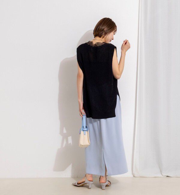 NOLLEY'S「ウォッシャブルハイスペックサテンロングスカート」|フレア|