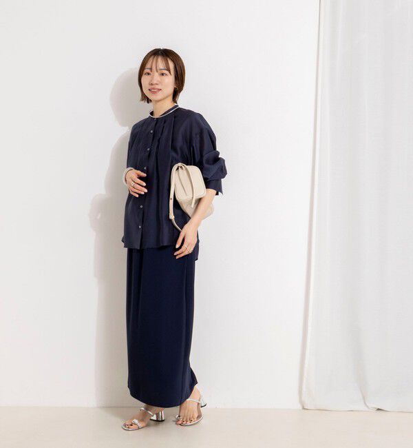 NOLLEY'S「ウォッシャブルハイスペックサテンロングスカート」|フレア|