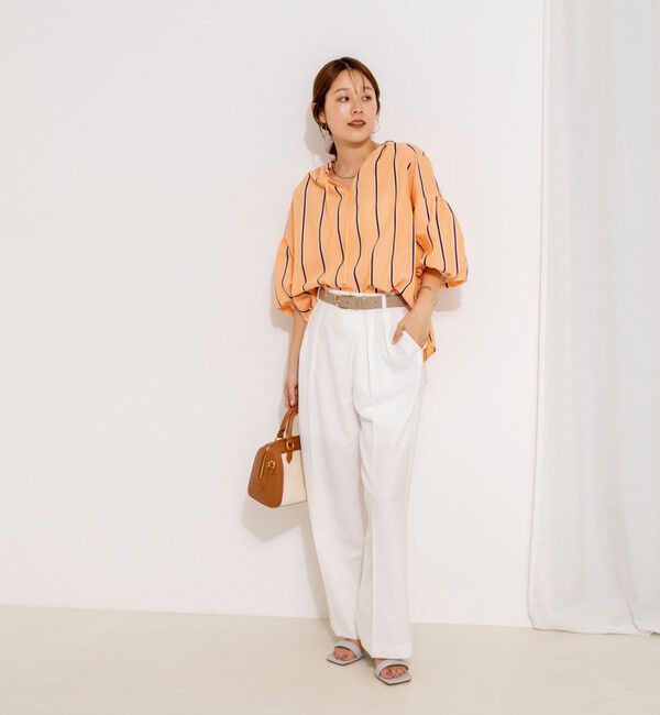 NOLLEY'S「ウォッシャブルドビーストライプブラウス」|シャツ・ブラウス|