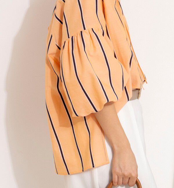 NOLLEY'S「ウォッシャブルドビーストライプブラウス」|シャツ・ブラウス|