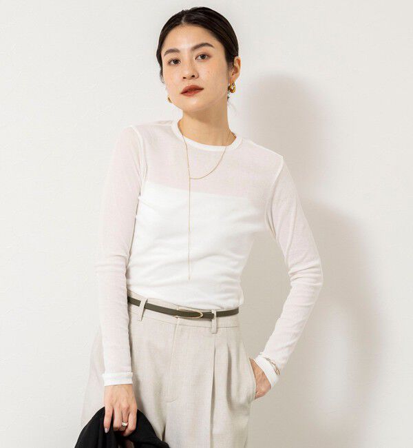NOLLEY'S sophi「ウォッシャブルorganicコットンシアーテレコロンＴ」|Tシャツ・カットソー|