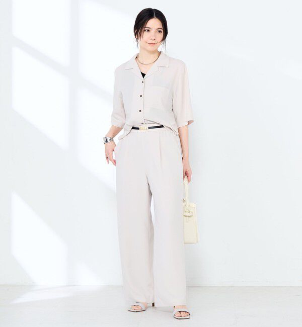 NOLLEY'S sophi「《セットアップ対応》ウォッシャブルエアリージョーゼットショートシャツ」|シャツ・ブラウス|