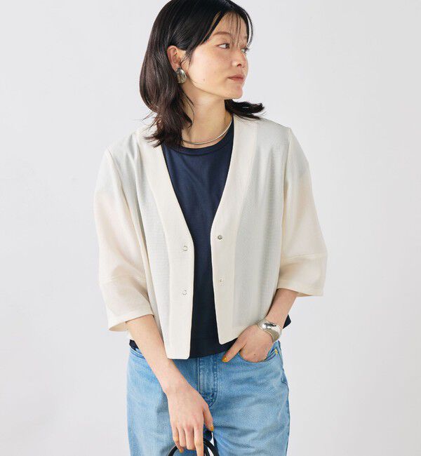 NOLLEY'S「ウォッシャブルヴィンテージメッシュカーディガン」|ブルゾン・スタジャン|