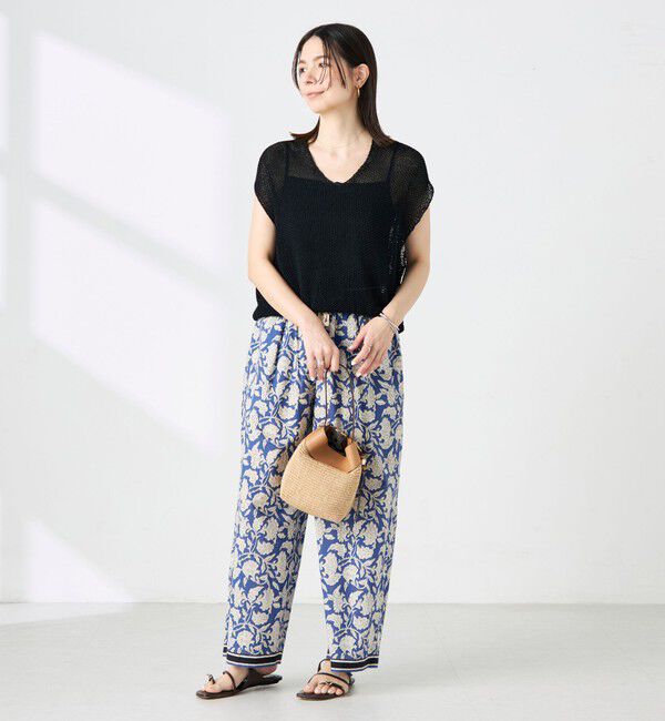 NOLLEY'S「《手洗い可能》ストローヤーンホールガーメントベスト」|ニット・セーター|