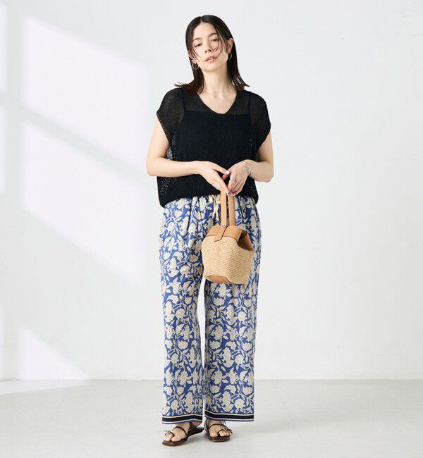 NOLLEY'S「《手洗い可能》ストローヤーンホールガーメントベスト」|ニット・セーター|