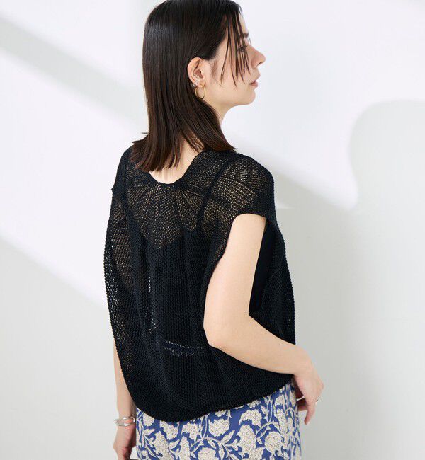 NOLLEY'S「《手洗い可能》ストローヤーンホールガーメントベスト」|ニット・セーター|