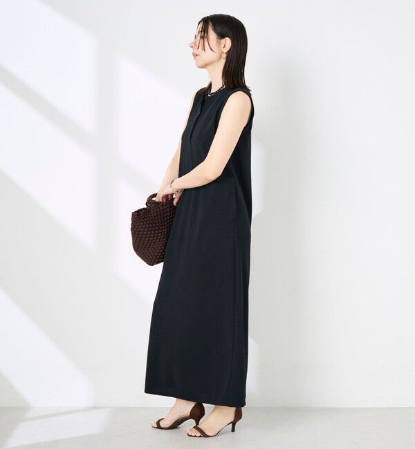 NOLLEY'S「《アンサンブル対応》ウォッシャブルイージーケアカノコノースリーブヘンリーネックワンピース」|ワンピース|