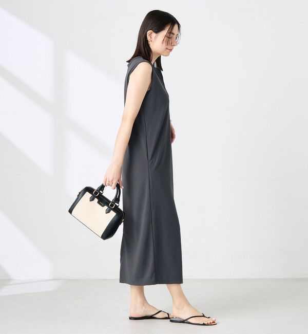 NOLLEY'S「《アンサンブル対応》ウォッシャブルイージーケアカノコノースリーブヘンリーネックワンピース」|ワンピース|