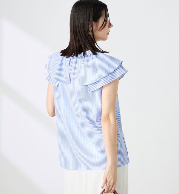 NOLLEY'S「ウォッシャブルダブルフリルキーネックブラウス」|シャツ・ブラウス|