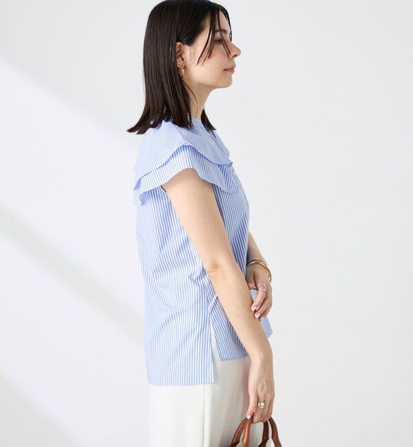 NOLLEY'S「ウォッシャブルダブルフリルキーネックブラウス」|シャツ・ブラウス|