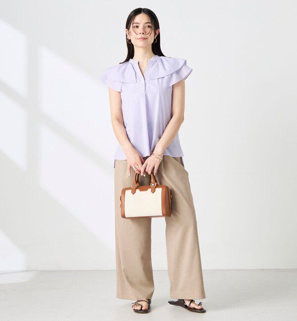 NOLLEY'S「ウォッシャブルダブルフリルキーネックブラウス」|シャツ・ブラウス|