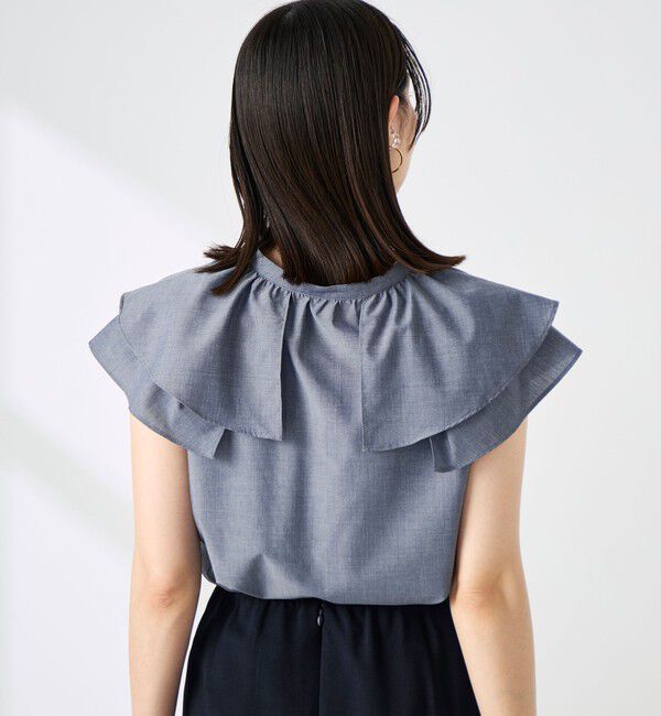NOLLEY'S「ウォッシャブルダブルフリルキーネックブラウス」|シャツ・ブラウス|