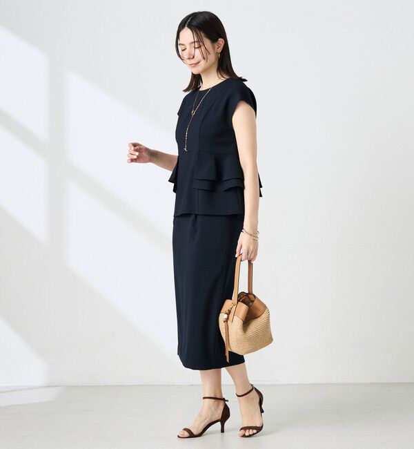 NOLLEY'S「《セットアップ対応》ウォッシャブル麻調タイトスカート」|タイト|