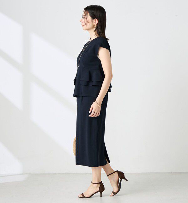 NOLLEY'S「《セットアップ対応》ウォッシャブル麻調タイトスカート」|タイト|