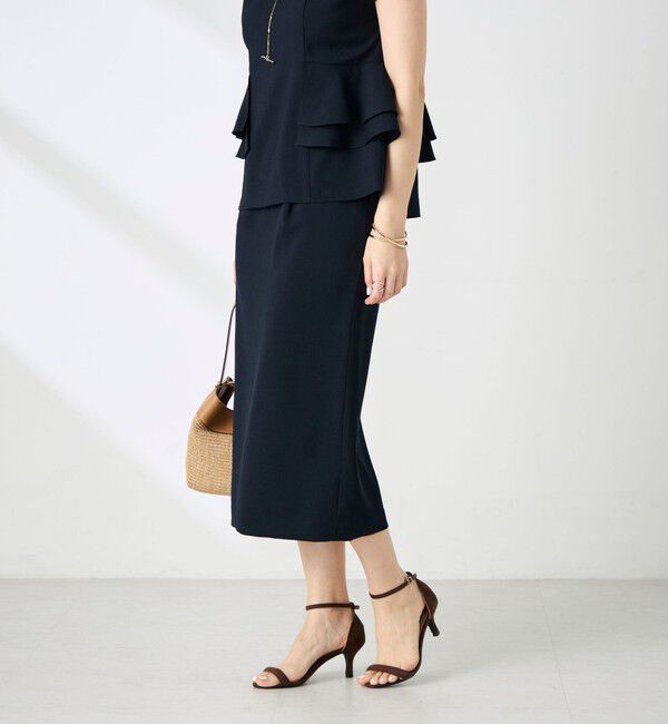 NOLLEY'S「《セットアップ対応》ウォッシャブル麻調タイトスカート」|タイト|