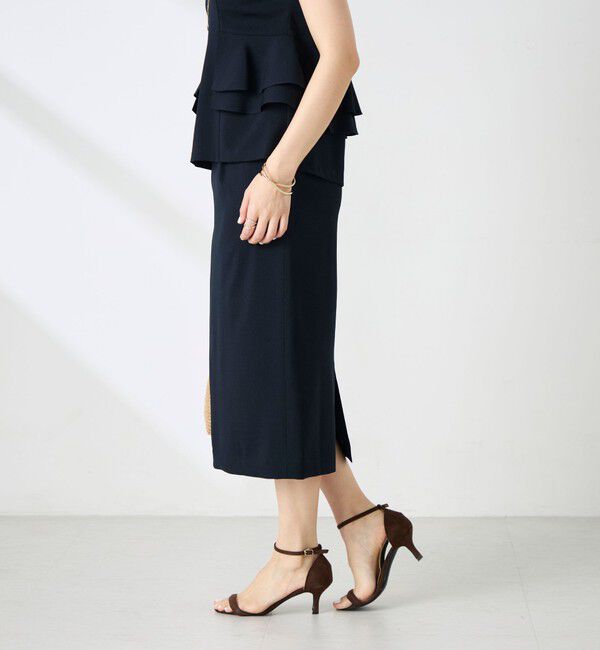 NOLLEY'S「《セットアップ対応》ウォッシャブル麻調タイトスカート」|タイト|