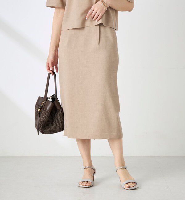NOLLEY'S「《セットアップ対応》ウォッシャブル麻調タイトスカート」|タイト|