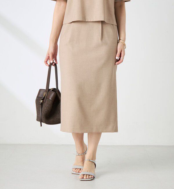 NOLLEY'S「《セットアップ対応》ウォッシャブル麻調タイトスカート」|タイト|