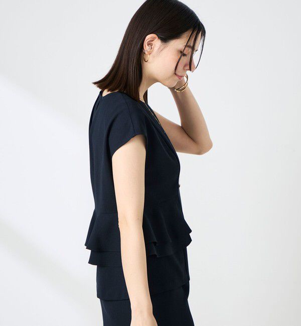 NOLLEY'S「ウォッシャブル麻調ペプラムブラウス」|シャツ・ブラウス|